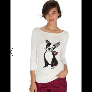 WHBM Must Love Frenchies Bateau Neck Sweater